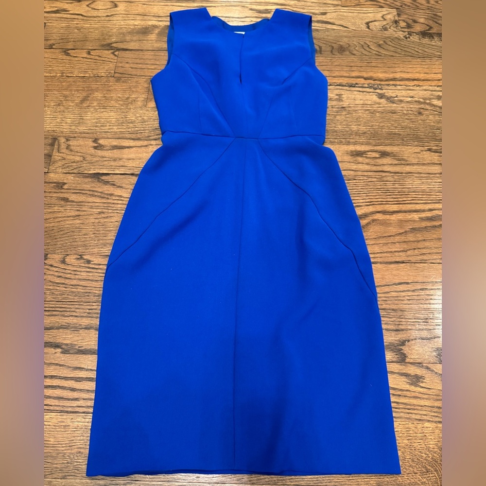 Clove Petite 4P Royal Blue Sheath Dress Keyhole Sleeveless Work Cocktail